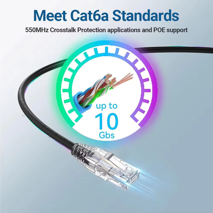 24er-Pack Cat6a Ethernet Patchkabel Slim UTP 10G LAN-Kabel 28AWG PoE in Weiß - Bild 2
