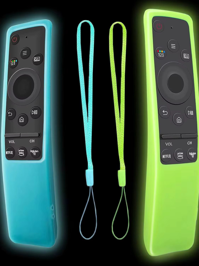 Leuchtende Silikonhülle für Samsung Smart TV Fernbedienungen der BN59-Serie mit Trageband in Blau - Bild 4
