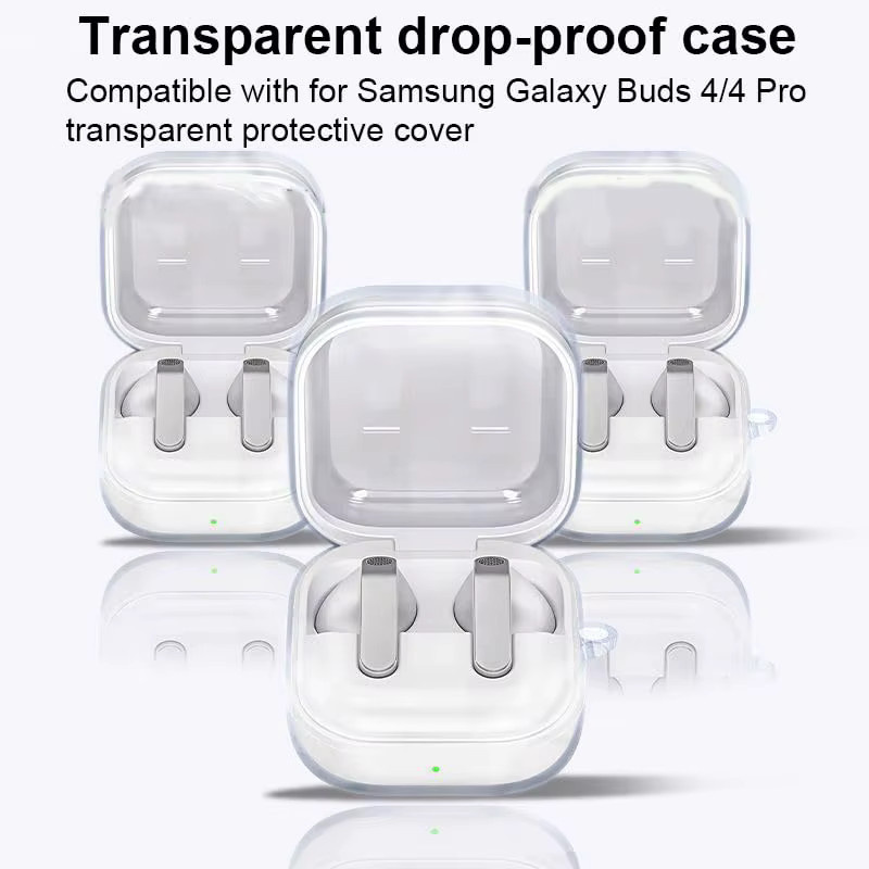 Samsung Schutzhülle für Galaxy Buds 4 und Buds 4 Pro in Transparent mit Reinigungsset und Schlüsselband - Bild 3