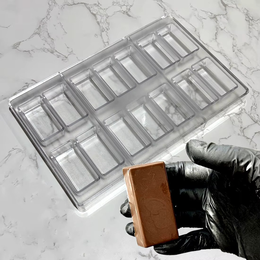 ALICAKE Dubai Schokoriegel-Formen aus Polycarbonat, rechteckig, transparent - Bild 4