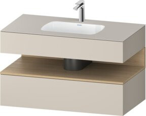 Duravit Qatego Einbauwaschtisch-Möbel-Set in Beige, B/T/H: 100 x 55 x 60 cm - Bild 1