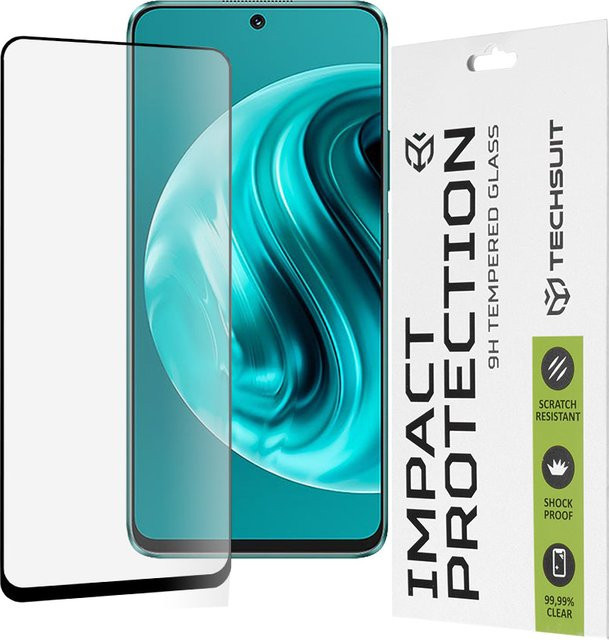 Techsuit Displayschutzfolie aus gehärtetem Glas für Huawei nova 13i und nova 12i, Full Glue, Schwarz - Bild 1
