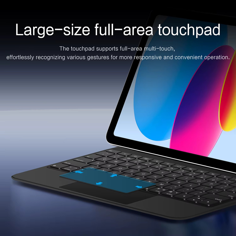 LFOIQN Magnetische Tastaturhülle für iPad 10. Generation 2022 und iPad 11. Generation A16 2025 Smart Cover Folio mit Multi-Touch Trackpad Magic Keyboard in Schwarz - Bild 3