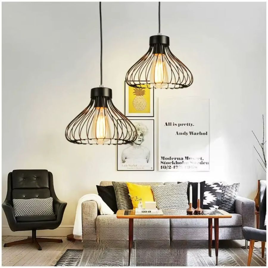 JOYINLED Moderne Nordic Vogelkäfig Anhänger Leuchte mit E27 Fassung für dein Zuhause - Bild 2