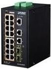 PLANET IGS-20160HPT Managed L3 Network Switch mit 16 x 10/100/1000 PoE+, 2 x 10/100/1000 und 2 x SFP, 320 W PoE+ Budget, Gleichstrom, DIN-Schiene oder Wandmontage - Bild 1