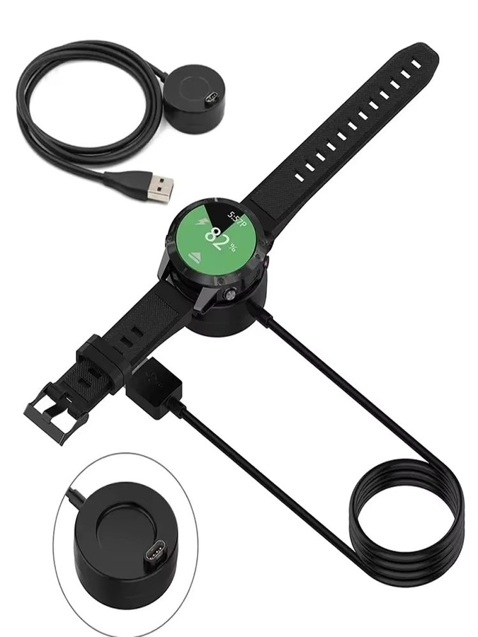 QCTOG Ladekabel für Garmin, Silikon, Schwarz, 1m - Bild 2