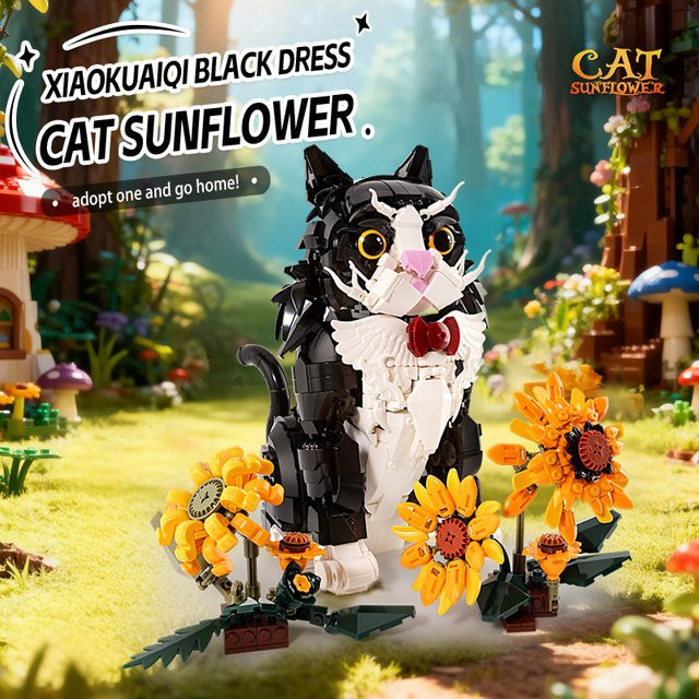 JAKI Tuxedo Cat Bauspielzeug-Set, Tier-Bausteine-Serie, 1434 Stück - Bild 1