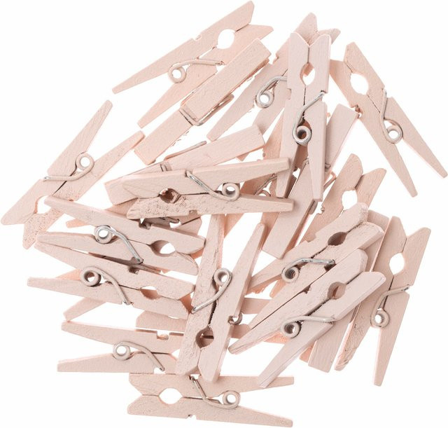Rico Design Holzklammern in Puder, 24 Stück, Größe: 3 cm - Bild 1