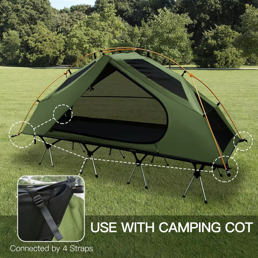 Night Cat Camping-Feldbett-Zelt für 1 Person, wasserdicht und klappbar, grün - Bild 4