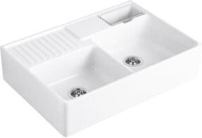 Villeroy & Boch Spülstein-Doppelbecken aus Keramik in Weiß - Bild 1