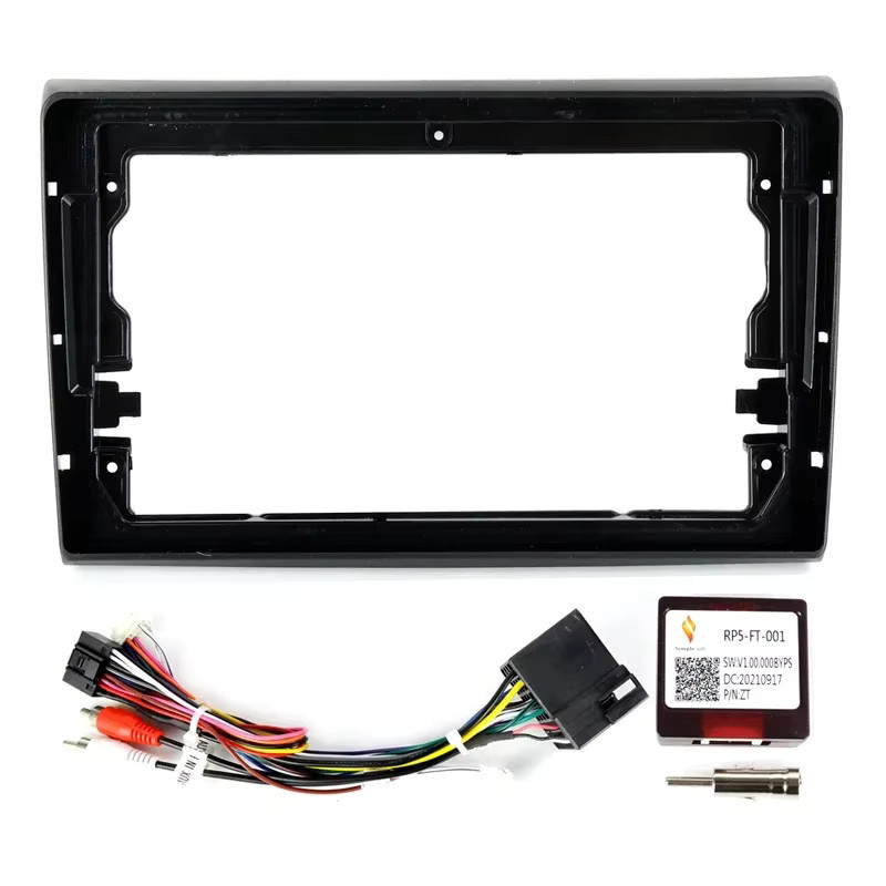 AUTOSHARK Autoradio Rahmen Kit für Fiat Bravo 2007-2012, 9 Zoll Android Stereo Dashboard Panel Blende mit Netz- und Kabel-Adapter sowie Canbus, Schwarz - Bild 4