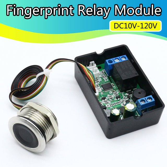 Fingerabdruck Relais Steuer Modul zur Türschloss-Zugangskontrolle für elektrische Schlösser DC10V-120V DIY Steuerplatine - Bild 1