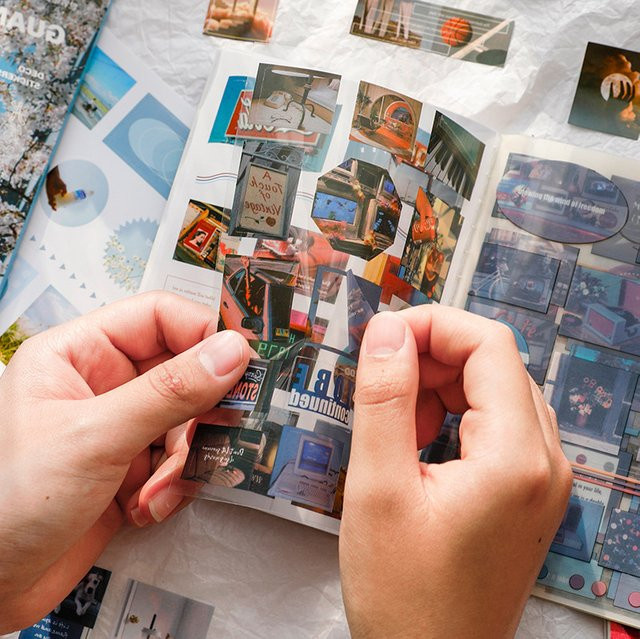 20er Set Vintage Foto Sky Aufkleber für Scrapbooking und DIY Tagebuch Dekoration in Multicolour - Bild 1