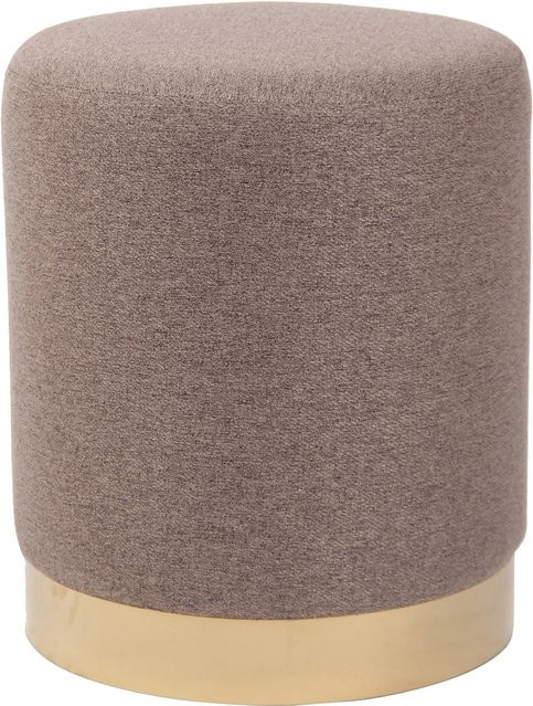 TPFLiving Sitzhocker Nanay aus Stoff in Beige mit Metallgestell, B/T/H: 36 x 36 x 43 cm - Bild 1