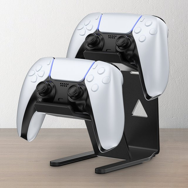 ALLOYSEED Gamepad-Ständer Doppelter Controller-Halter für Nintendo Switch, PS5, PS4 und Xbox in Schwarz - Bild 1