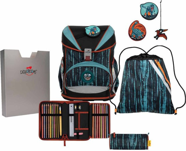 DerDieDas ErgoFlex Schulrucksack-Set 5-teilig mit Sportbeutel Big Rex in Blau und Multicolour - Bild 1