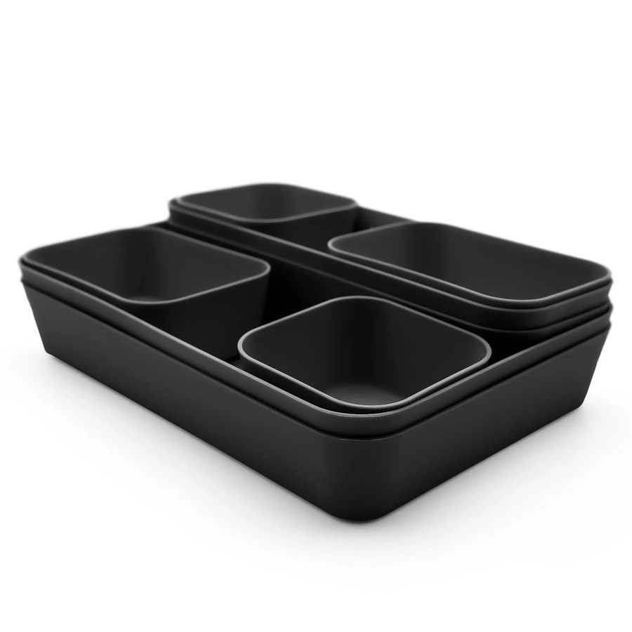 BigDean Schubladen Organizer 8-teilig aus PP-Kunststoff in Schwarz - Bild 2