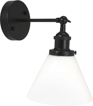 PR Home Lambda Wandleuchte aus Metall mit Opalglas in Mattschwarz oder Weiß