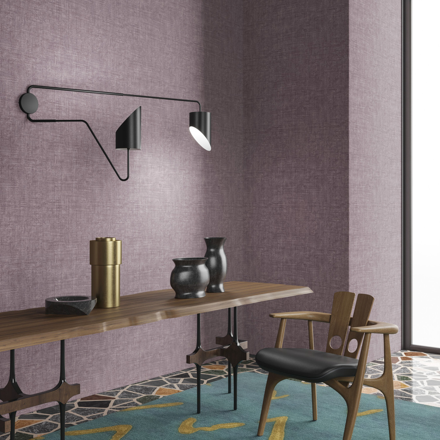 Arte International Essentials Wallpaper Brushed Suede in Purple mit abstraktem Design und Non-Woven-Struktur - Bild 1