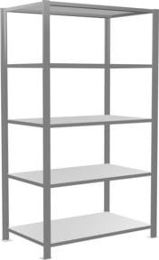 Schulte Lagertechnik Büro-Steckregal MultiPlus150 Grundregal, 5 Fachböden, verzinkt, Silbergrau, B: 100 cm, T: 60 cm, H: 180 cm - Bild 1