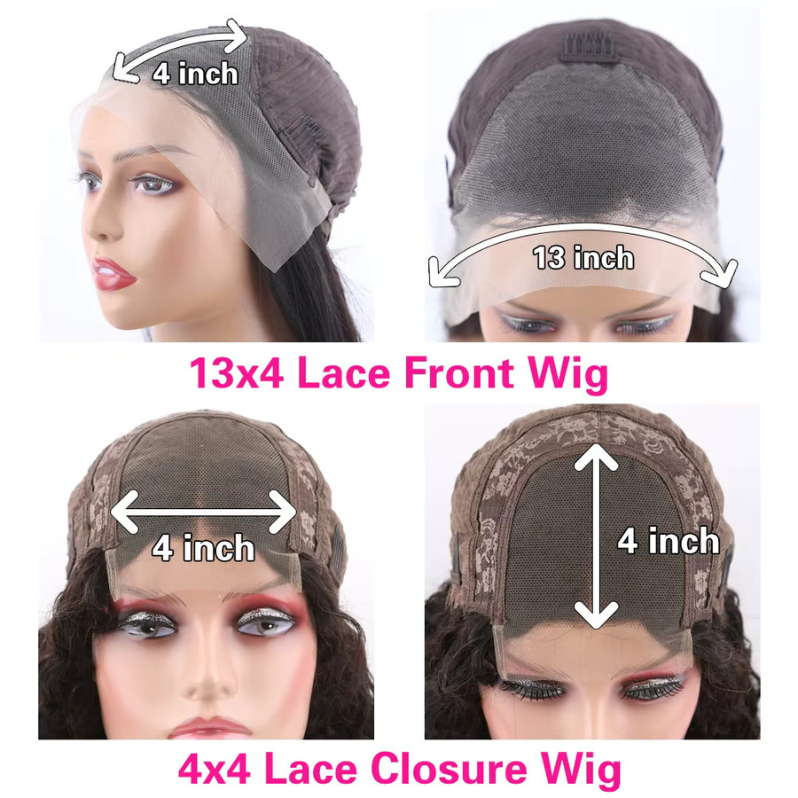 Geeta Bob-Perücke, Echthaar, 100 % gerade, transparente Spitze, Damen - Bild 6
