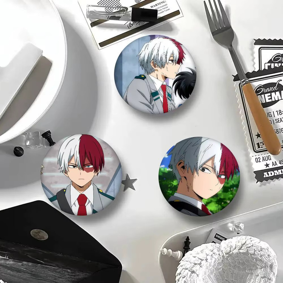 Bilibili Brosche, Shoto Todoroki, Rund, Unisex - Bild 4