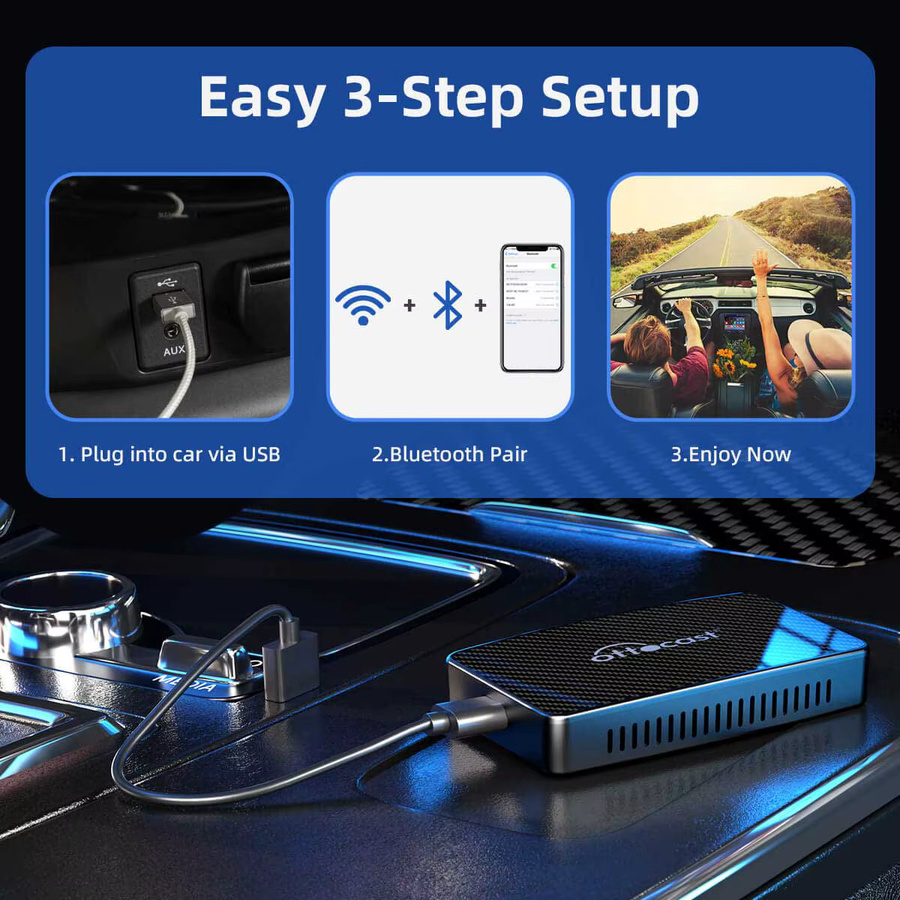 OTTOCAST Play 2 Video Pro Wireless Android Auto und CarPlay Adapter in Schwarz mit Netflix und IPTV Unterstützung - Bild 6