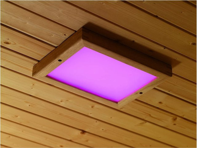 Karibu Saunalampe LED RGBW Farblichtanwendung mit Erlenholzrahmen und Fernbedienung, B/H: 32 x 24 cm - Bild 2