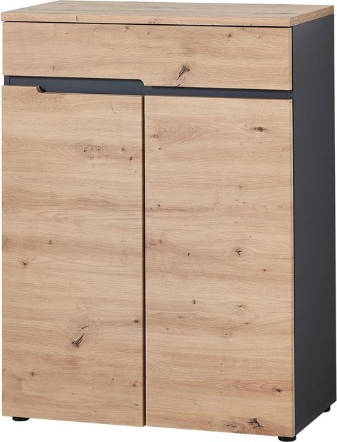 Mömax Schuhschrank aus Holz in Eiche Optik mit Soft-Close-Türen, B/H/T: 80 x 107 x 38 cm - Bild 1