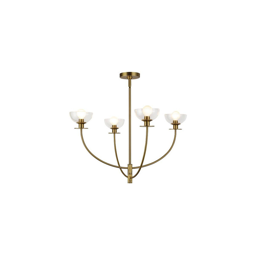 Alora Mood Sylvia Kronleuchter in Gold/Messing mit transparentem Glas - Bild 1