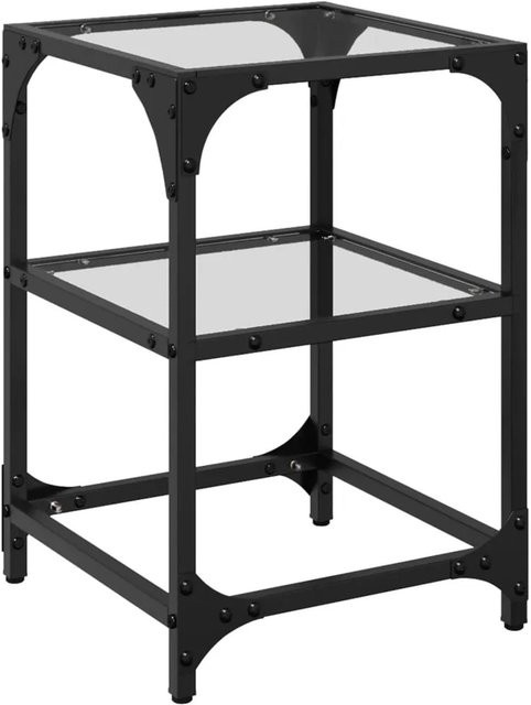 vidaXL Couchtisch mit Glasplatte in Transparent, B/T/H: 30 x 30 x 45 cm - Bild 1