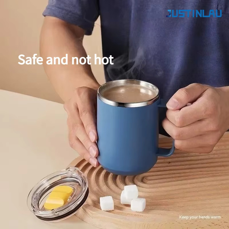JUSTINLAU Edelstahl-Thermobecher mit Deckel, weiß, 450 ml - Bild 2
