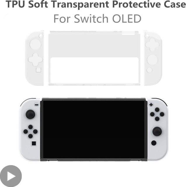Schutzgehäuse für Nintendo Switch OLED und Joycon in Weiß oder Transparent inklusive Werkzeug zur Montage - Bild 1