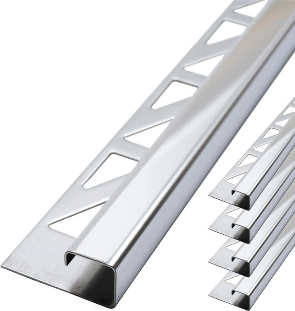 Dalsys Fliesenschiene Eckprofil Quadrat aus Edelstahl Poliert in Silber, B/H: 12,5 x 5 mm, Länge: 2,5 m - Bild 1