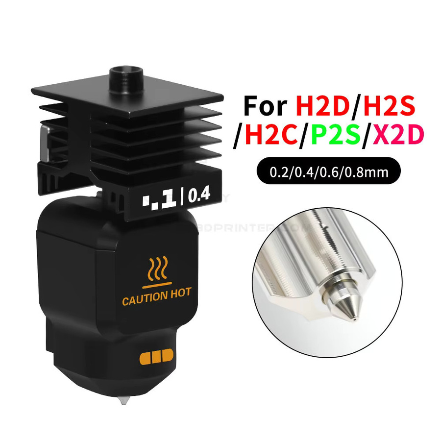 Bambu Lab X2D P2S Standard-Hotend mit integrierter Düse für FDM-Drucker in Schwarz (0,2/0,4/0,6/0,8 mm) - Bild 6