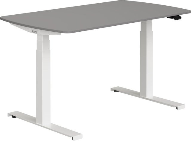 Schreibtisch Paidi E-LION höhenverstellbar mit Elektromotor in Weiß und Grau B/T/H: 130 x 80 x 62-75 cm - Bild 1