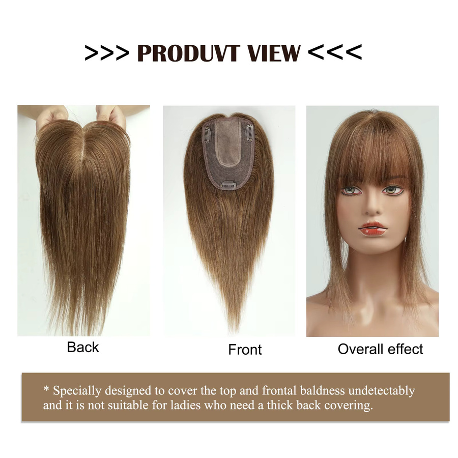HAIRCUBE Remy-Echthaar-Topper mit Pony, honigbraun, Damen - Bild 2
