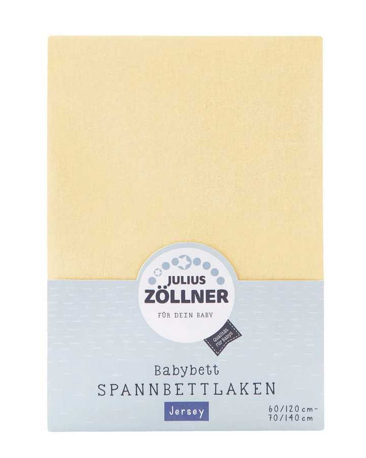 Zöllner Jersey Spannbetttuch aus Baumwolle für Kinder, Gelb, B/T: 70 x 140 cm - Bild 1