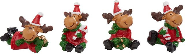 VBS Mini Elch Elmar Tischdeko aus Polyresin in Multicolor für Weihnachten und Winter - Bild 1