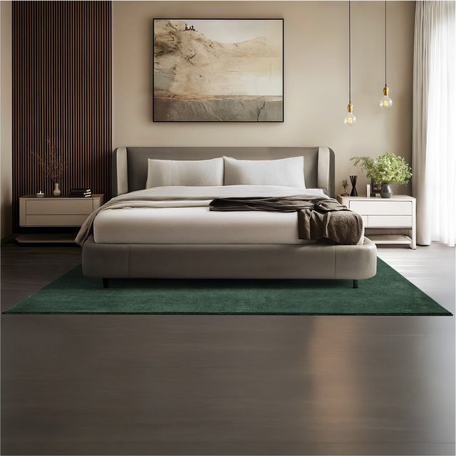 tectake Kurzflorteppich Soft Zone Grün, allergikerfreundlich und rutschfest, B/T/H: 160 x 230 x 1,50 cm - Bild 1