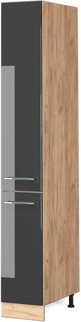 Vicco Apothekerschrank Fame-Line Anthrazit Hochglanz und Goldkraft Eiche mit Soft-Close-Türen - Bild 1