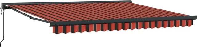 vidaXL Markise mit klappbaren Armen in Orange und Braun aus Polyester und Aluminium, B/T/H: 400 x 300 x 165 cm - Bild 1