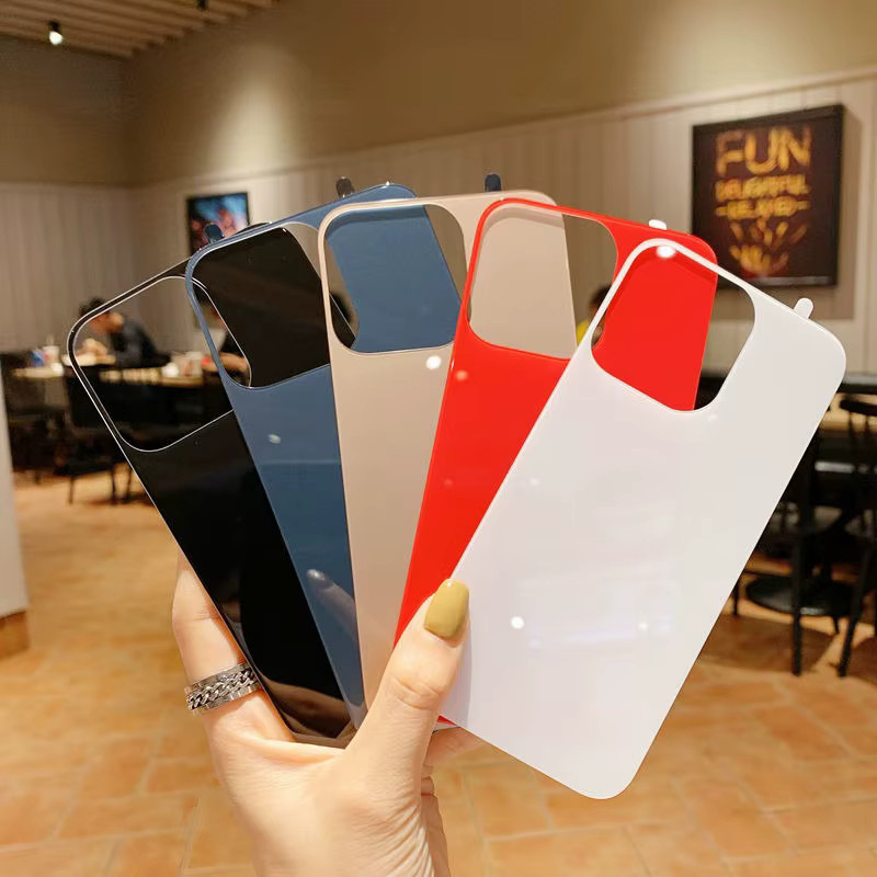 YKSPACE 9H Gehärtete Glas-Schutzfolie für die Rückseite von iPhone 16 15 Pro MAX Plus in 10 Farben (Multicolor und Purple) - Bild 1
