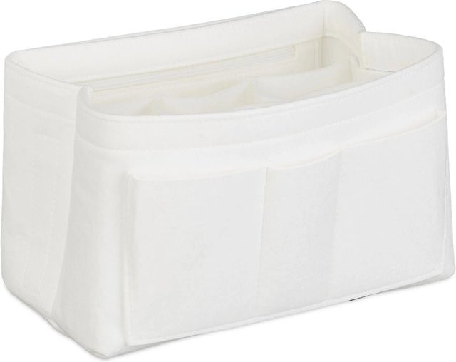 Relaxdays Taschenorganizer aus Filz in Weiß mit Fächern, B/T/H: 27 x 16 x 16 cm - Bild 1