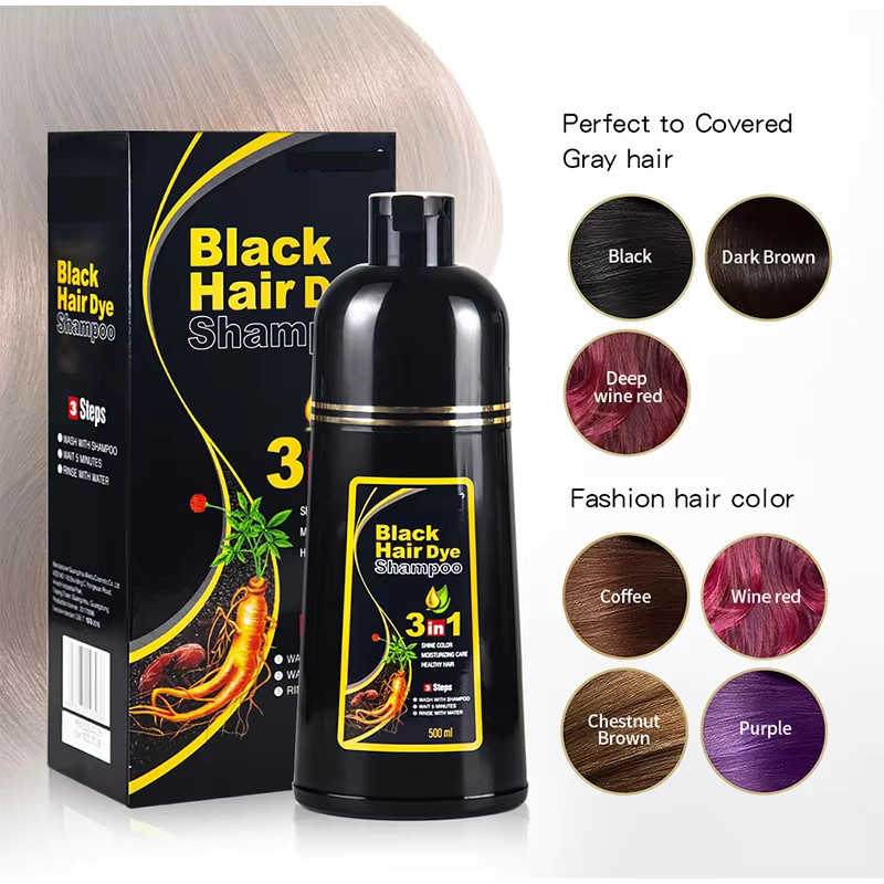 3-in-1 Haarfärbe-Shampoo, Schwarz, 30 ml, Unisex - Bild 2