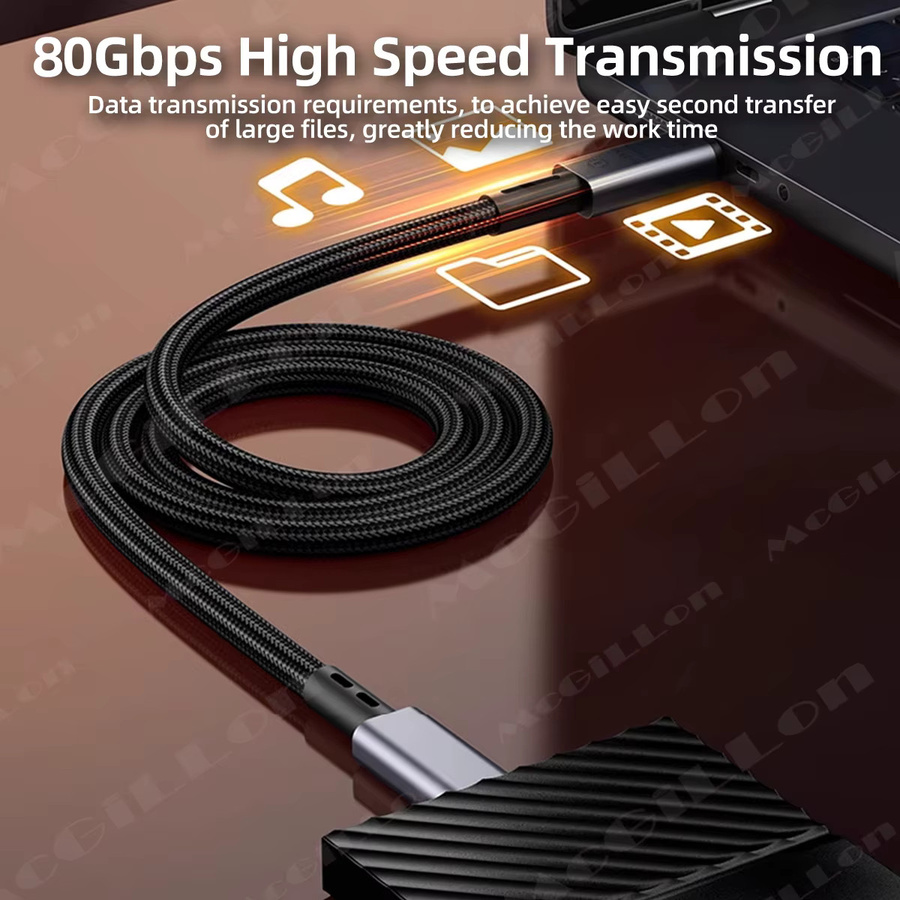 MCGILLON USB5-Kabel mit 80Gbps und 240W für Thunderbolt 5 und USB-C Schnellladung, 8K Datenübertragungskabel für Laptop und USB-C zu C Verbindung - Bild 5