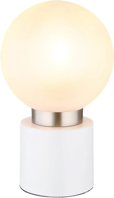Globo Tischleuchte modern Weiß aus Metall und Glas mit E14 Fassung, Durchmesser: 15 cm, Höhe: 24,5 cm - Bild 1