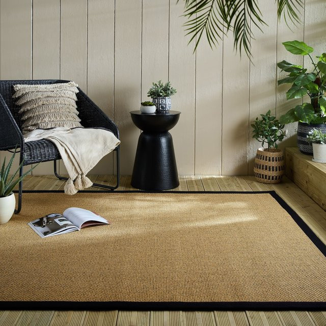 Outdoor-Teppich Kadima Design mit Bordüre in Natur-Schwarz, B/T: 160 x 230 cm - Bild 1