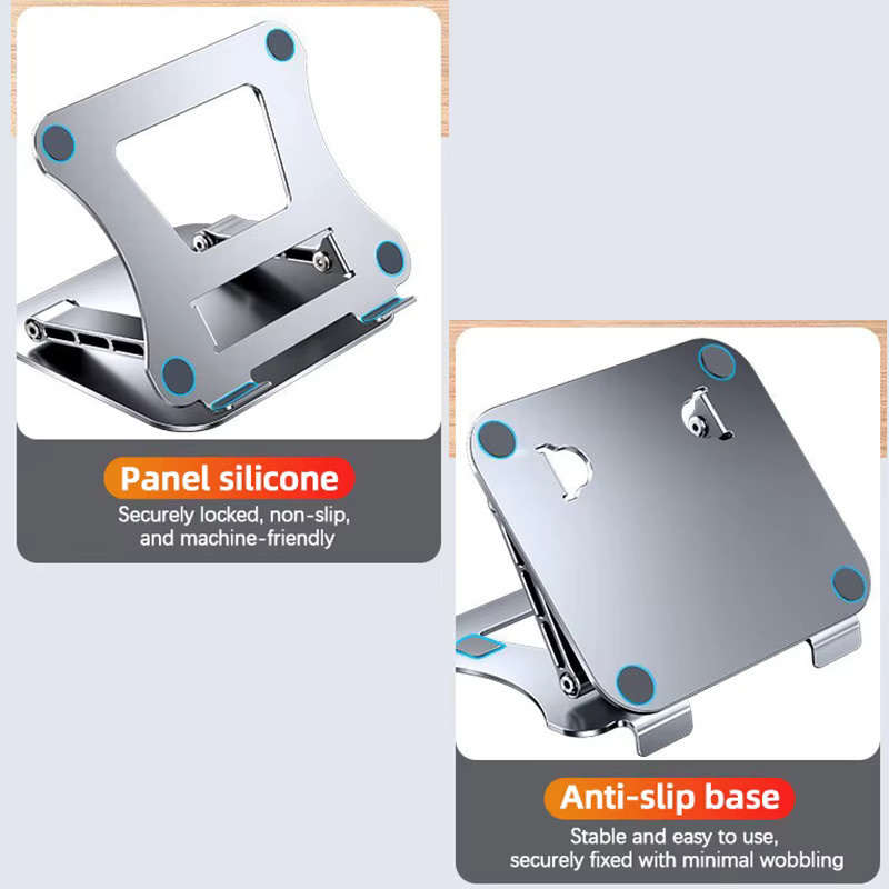 MUMUCC Laptopständer aus Aluminiumlegierung, klappbar und höhenvergrößernd, Farbe: Silber - Bild 5
