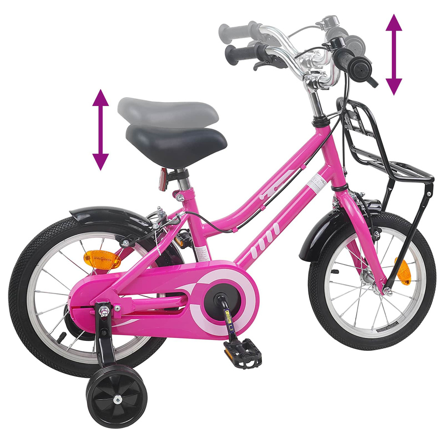 VD Home Furnishing Kinderfahrrad 12 Zoll Rosa und Schwarz - Bild 4